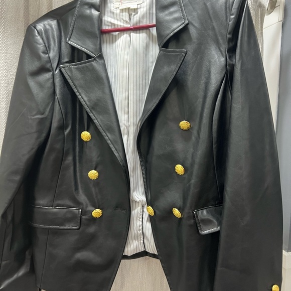 Anthropologie Nico Faux Leather Blazer - Picture 13 of 14
